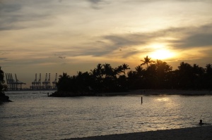 Sunset at Siloso beach.